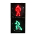 Semáforo peatonal con luz roja estática de 200 mm y luz verde intermitente