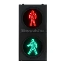 Semáforo peatonal estático con lentes claros de 200 mm en rojo y verde