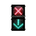 Feu de signalisation avec panneau de contrôle de voie à croix rouge de 300 mm et flèche verte