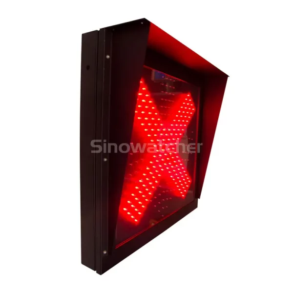 Feu de signalisation LED 600mm Croix Rouge + Flèche Verte