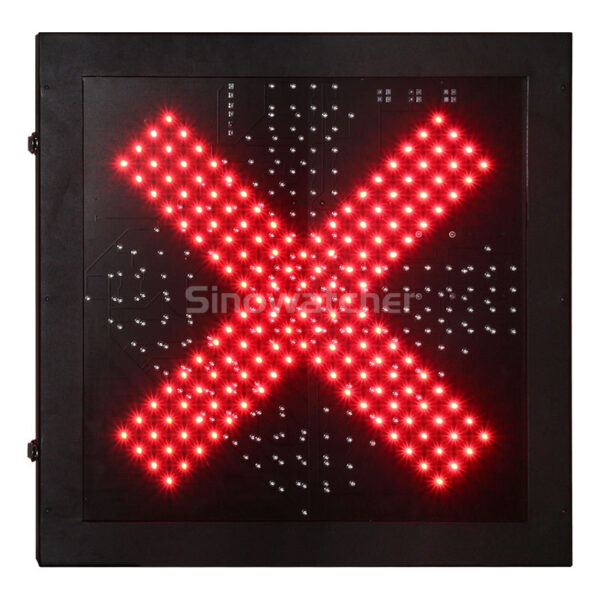 600mm-Clear-Lens-Red-Cross-+-Green-Arrow-Lane-Control-Sign-Light-6